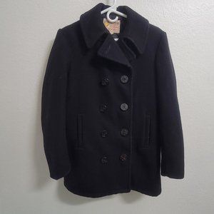 Fox Knapp Vintage Black Peacoat with Anchor Buttons